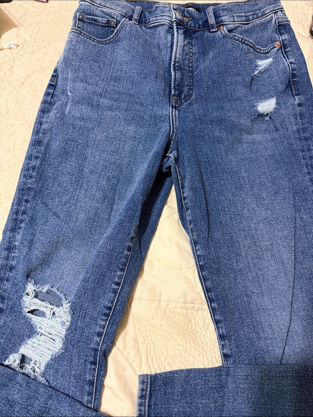 Express distressed Mom jeans